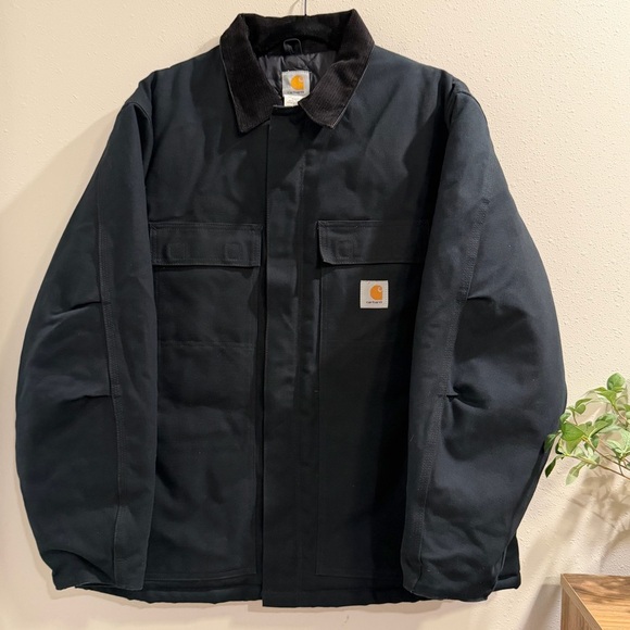 Carhartt Men’s 46 Black C03 Detroit Style Chore Jacket Rugged Workwear Utility - Picture 1 of 6